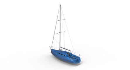 3d illustration of the yacht

