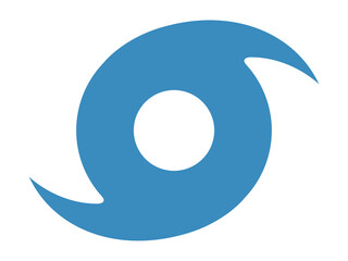 Blue hurricane symbol icon illustration