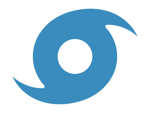 Blue hurricane symbol icon illustration