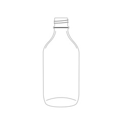500ml Clear Glass Bottle No Cap, 31mm Neck Vector illustration