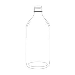 1000ml Clear Glass Bottle No Cap, 31mm Neck Vector illustration
