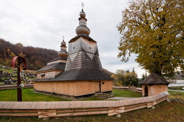 The Greek Catholic wooden Church of St Nicolas of the Eastern Rite situated in a village Bodruzal, Slovakia. UNESCO Word Heritage site