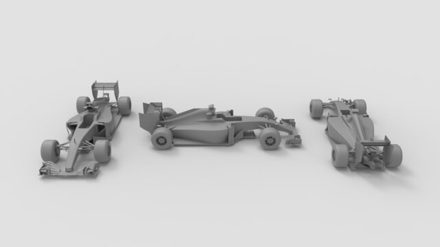 3D rendering of a high speed race car blank template model isolated.