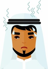Vector Illustration of a Sick Man with a High Temperature