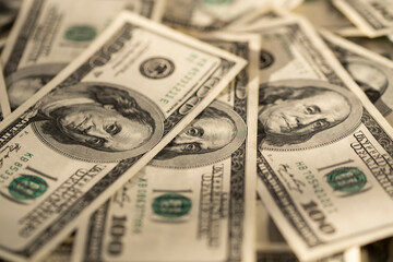 $100 bills are scattered. Close-up. The concept of money. - 482201242