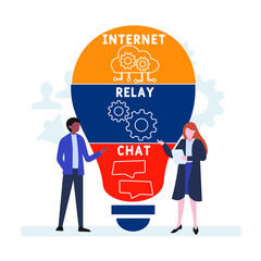 IRC - Internet Relay Chat acronym. business concept background. vector illustration concept with keywords and icons. lettering illustration with icons for web banner, flyer, landing pag