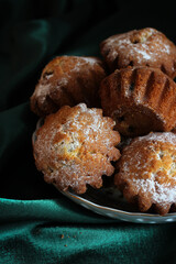 Cupcakes with raisins, sweet dessert.