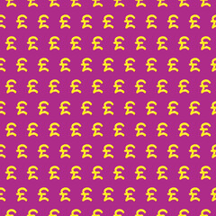simple vector pixel art green and yellow seamless pattern of yellow or golden pound symbol with overflow