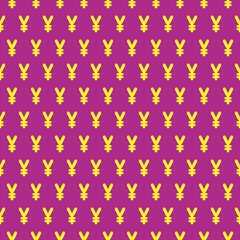 simple vector pixel art green and yellow seamless pattern of yellow or golden yen symbol with overflow