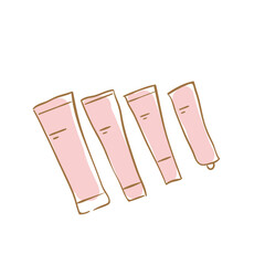 Design doodle art vector illustration of women makeup property