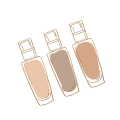 Design doodle art vector illustration of women makeup property