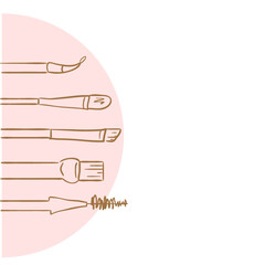 Design doodle art vector illustration of women makeup property