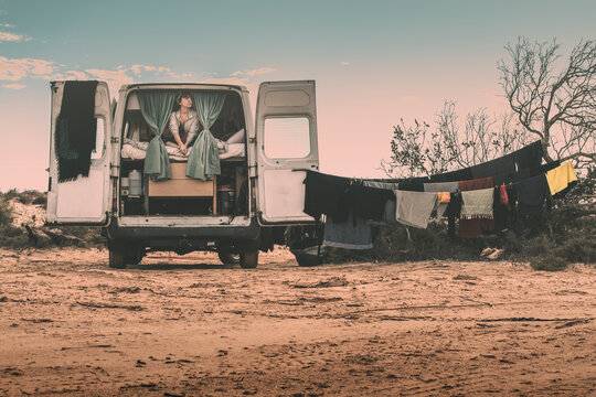 Hanging Laundry Vanlife Australia At The Beach