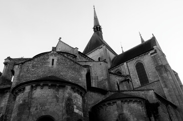 Black and white church in Blois, France