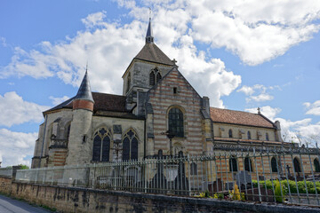 Fototapeta na wymiar Sainte-Menehould, France - 11 july 2021 : French church 