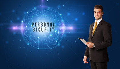businessman thinking about security