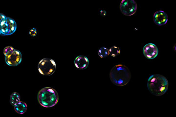 Bubbles isolated on a black background