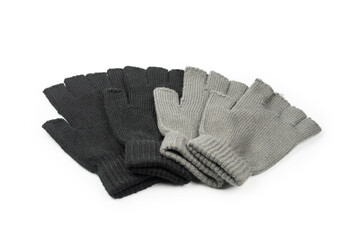 Black gloves isolated on a white background.