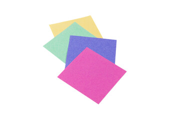 A sticker and a paper clip isolated on a white background