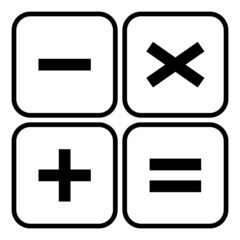 Plus, minus, multiply and equal to mathematics symbol, education maths icon, web element vector illustration design