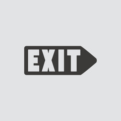 exit icon isolated of flat style. Vector illustration.