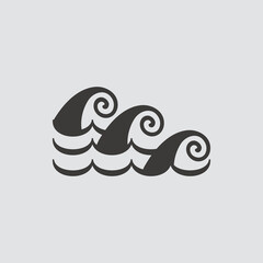 Sea icon isolated of flat style. Vector illustration.