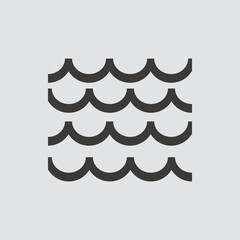 Sea icon isolated of flat style. Vector illustration.
