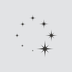 Shine icon isolated of flat style. Vector illustration.