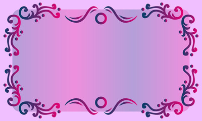 pink frame with floral ornament copy space for text, banner, flyer, title, or presentation
