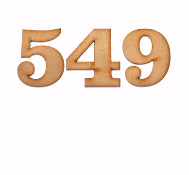 Number 549 - Piece of wood isolated on white background