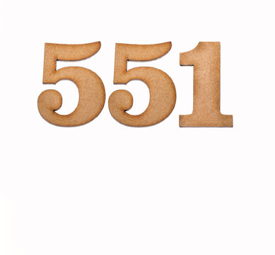 Number 551 - Piece of wood isolated on white background