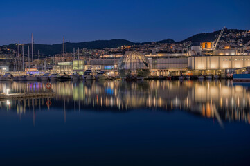Fototapeta na wymiar Genoa view of the Porto Antico