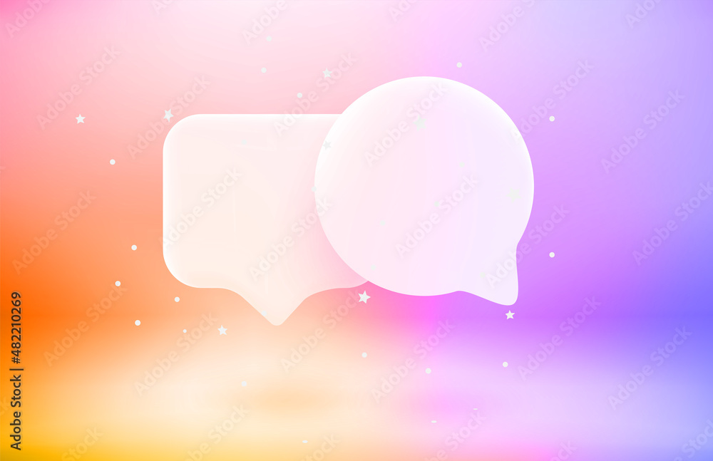 Fototapete dialog concept. 3d vector objects with levitation effect