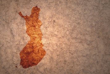 map of finland on a old vintage crack paper background