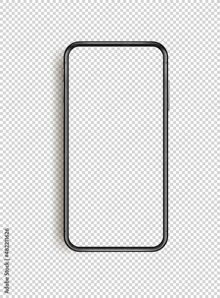 Poster modern smartphone with blank screen. vector mockup