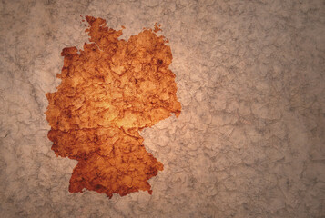 map of germany on a old vintage crack paper background