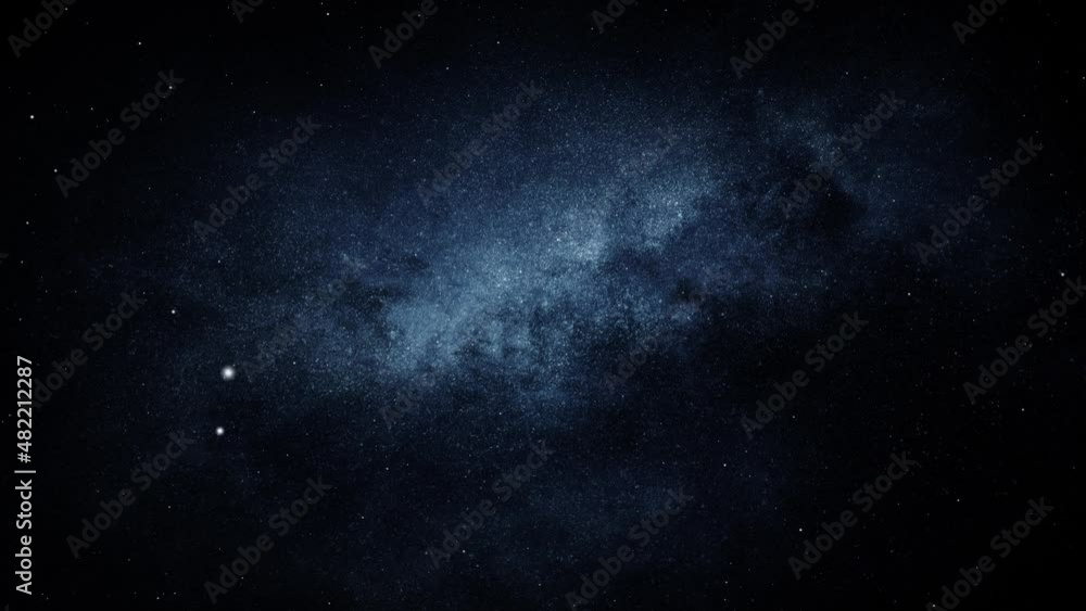 Wall mural galaxy space background camera flying through the galaxy and nebula.