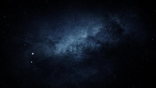 Galaxy space background camera flying through the galaxy and nebula.