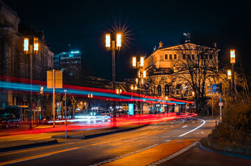 Plakat Alte Oper Frankfurt am Main bei Nacht