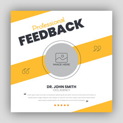 Obraz premium Customer feedback testimonial social media post web banner template