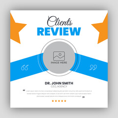 Customer feedback testimonial social media post web banner template
