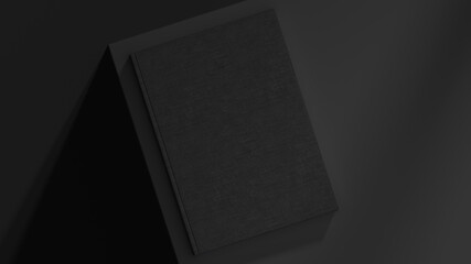 3D rendering A4 hardcover book with fabric cover mockup. Empty book. Clean book cover mockup