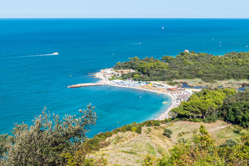 Fototapeta na wymiar Aerial view of the beautiful beach of Portonovo