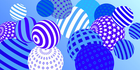 Retro 3d illustration abstract balls, great design for any purposes.  Modern poster for cover design.  Modern art isolated vector graphic. Background wall design.