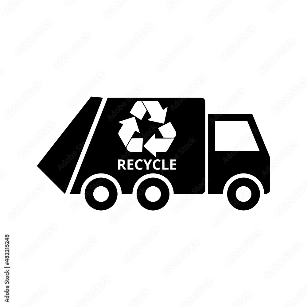 Poster Recycling truck icon isolated on white background