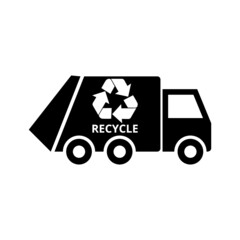 Recycling truck icon isolated on white background