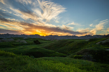 sunset in the mountains