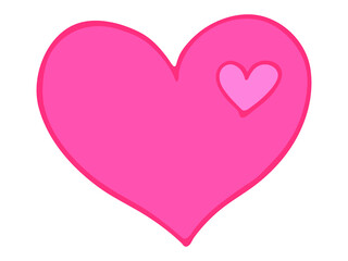 Simple hand drawn heart illustration isolated on a white background. Cute valentine's day heart doodle.
