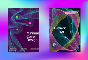 Minimum coverage of a vector. Cover design. Set of modern abstract musical backgrounds. Sound flyer for creating a fashionable cover, banner, poster, booklet...