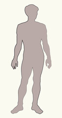 Naklejka premium The male silhouette stands sideways. Vector drawing